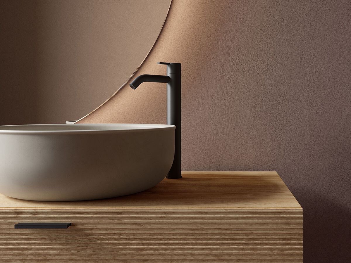 Круглый умывальник с одной столешницей из твердой поверхности Inbani Prime ARCH-00101094 - Вид №1