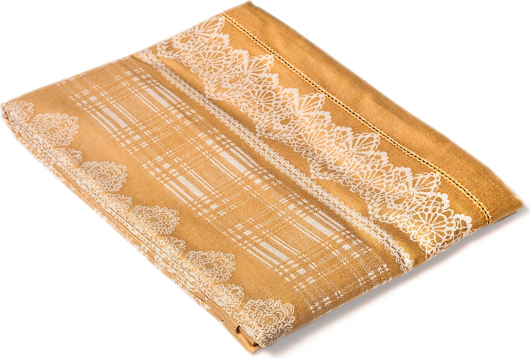 10610805 Яковлевский жаккард Скатерть прямоугольная Яковлевский Жаккард Кружева 140х170см бежевая, полулен Ткань 