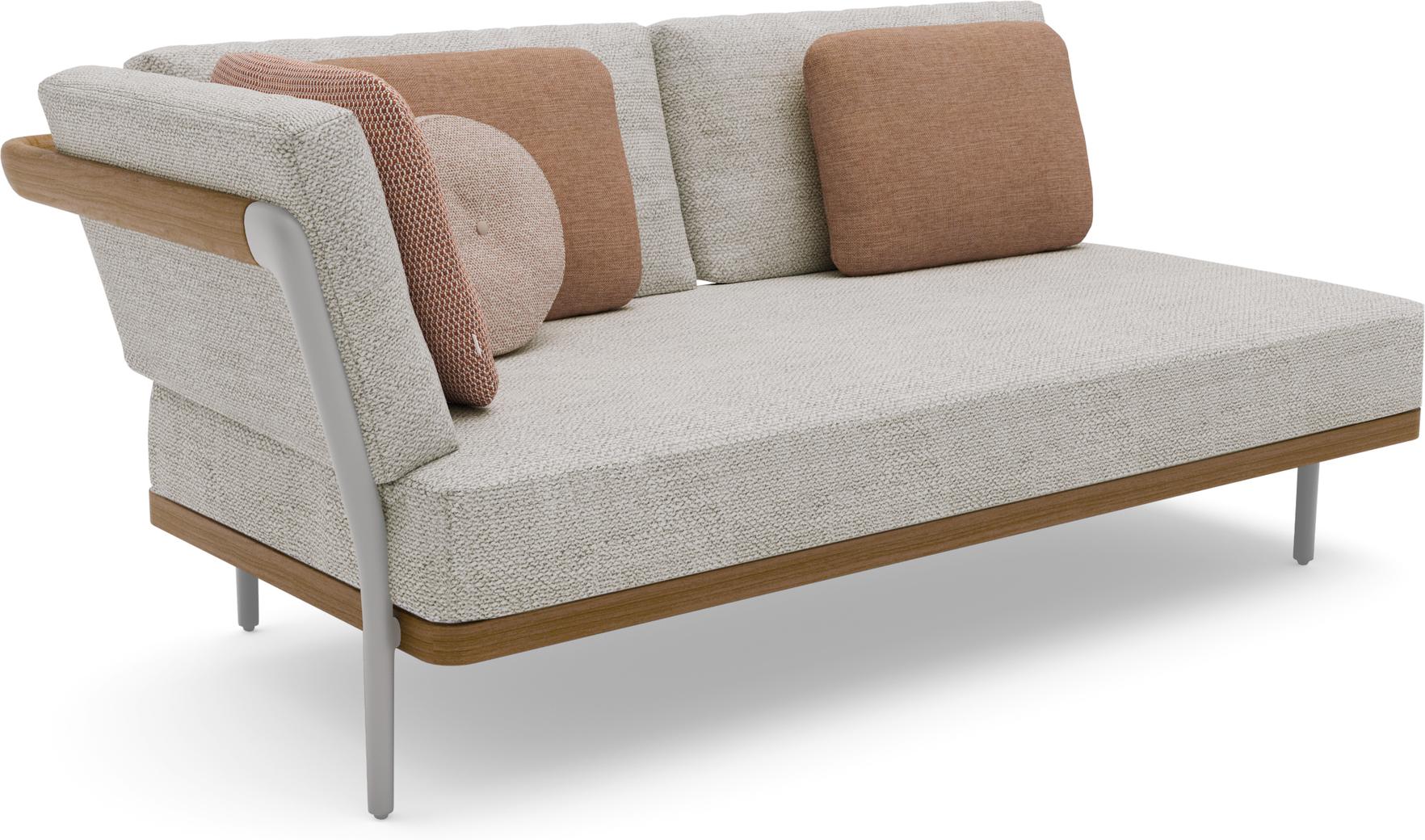 Правое угловое двойное сиденье кремень teak Manutti Flex MNST515