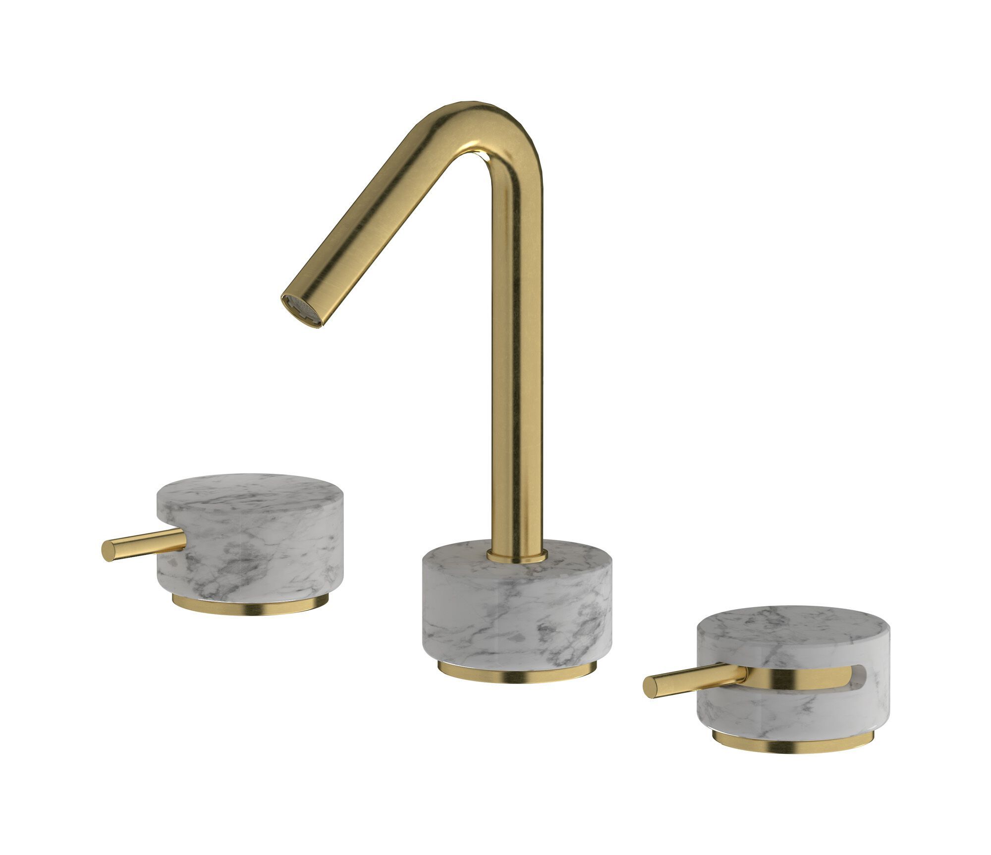 Смеситель для раковины с 3 отверстиями для мраморной столешницы с автоматическим сливом IB мрамор + мрамор Elle ARCH-00040657 - Вид №8
