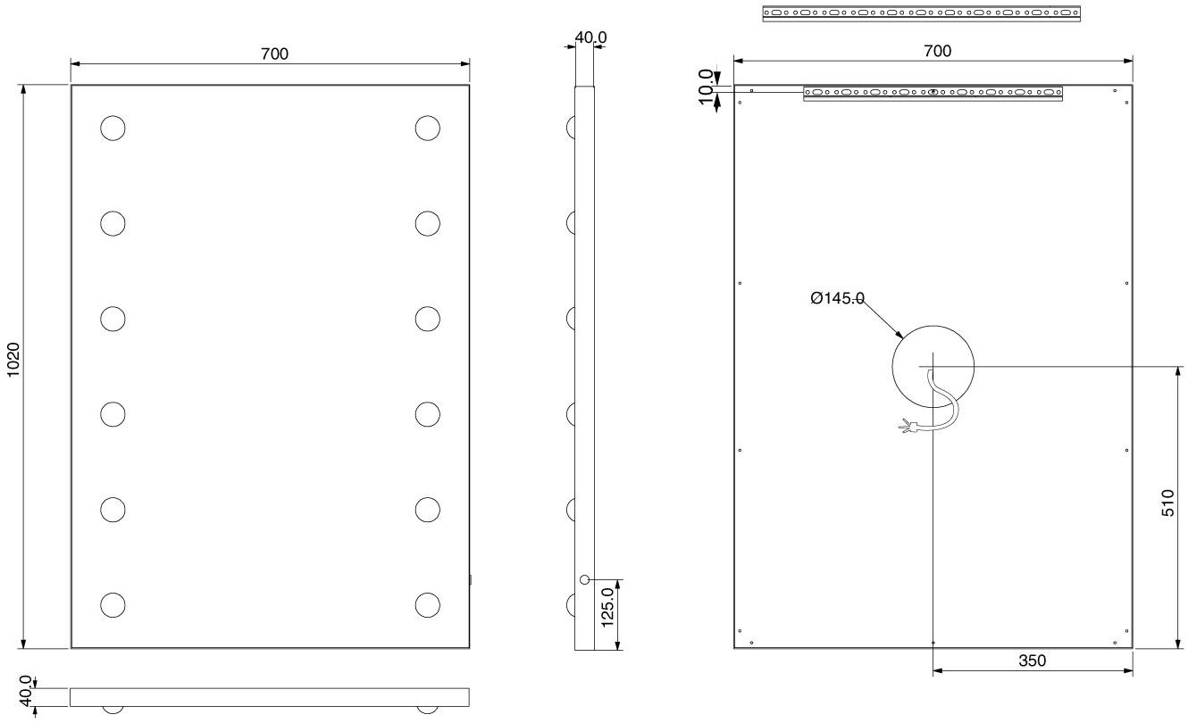 UNICA by Cantoni Прямоугольное зеркало со встроенной подсветкой для ванной Mde sun-id-1495627 - Вид №6