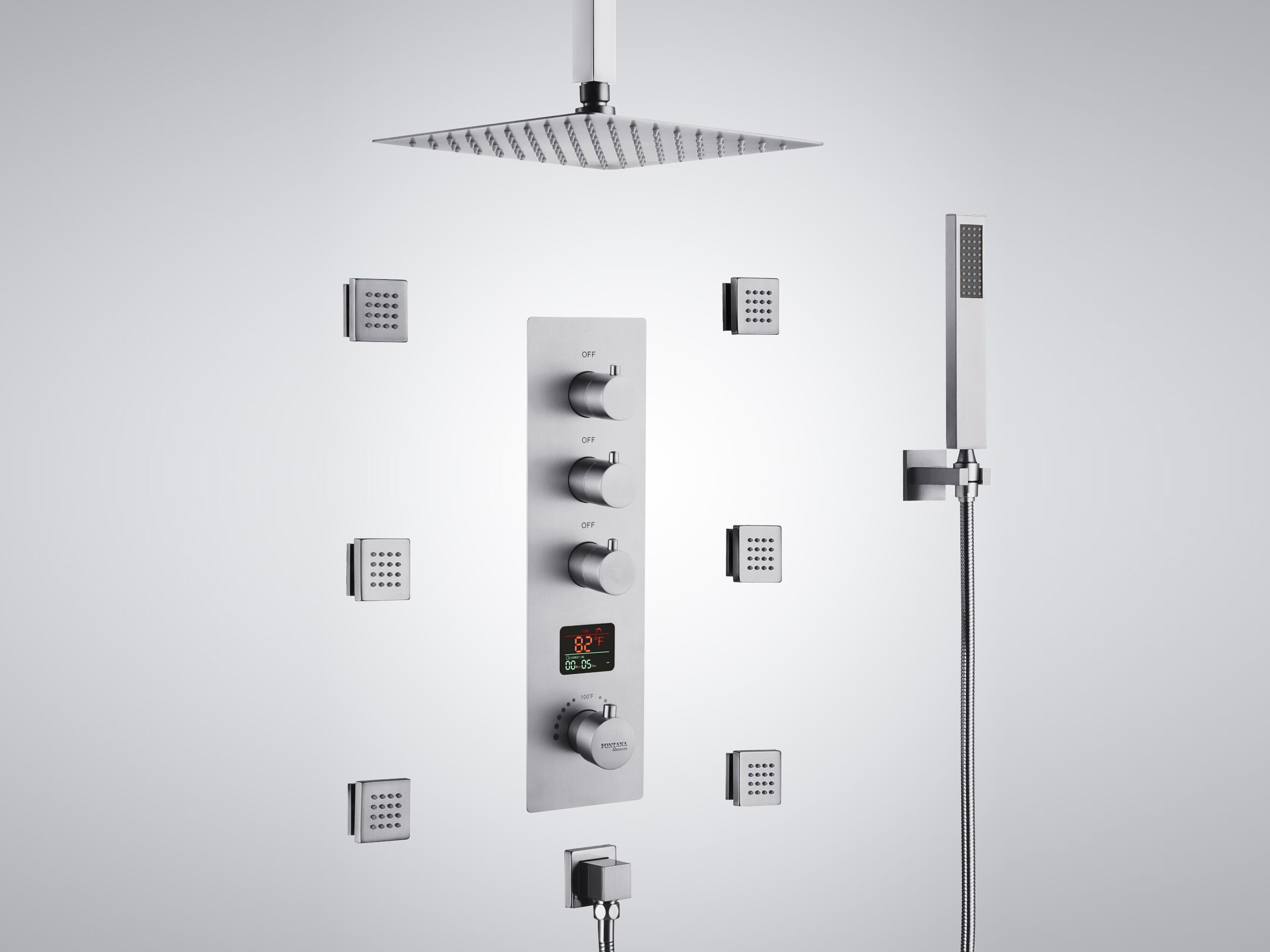 Электронный термостатический набор для душа с ручным душем Fontana Showers SAINT ETIENNE ARCH-00099390