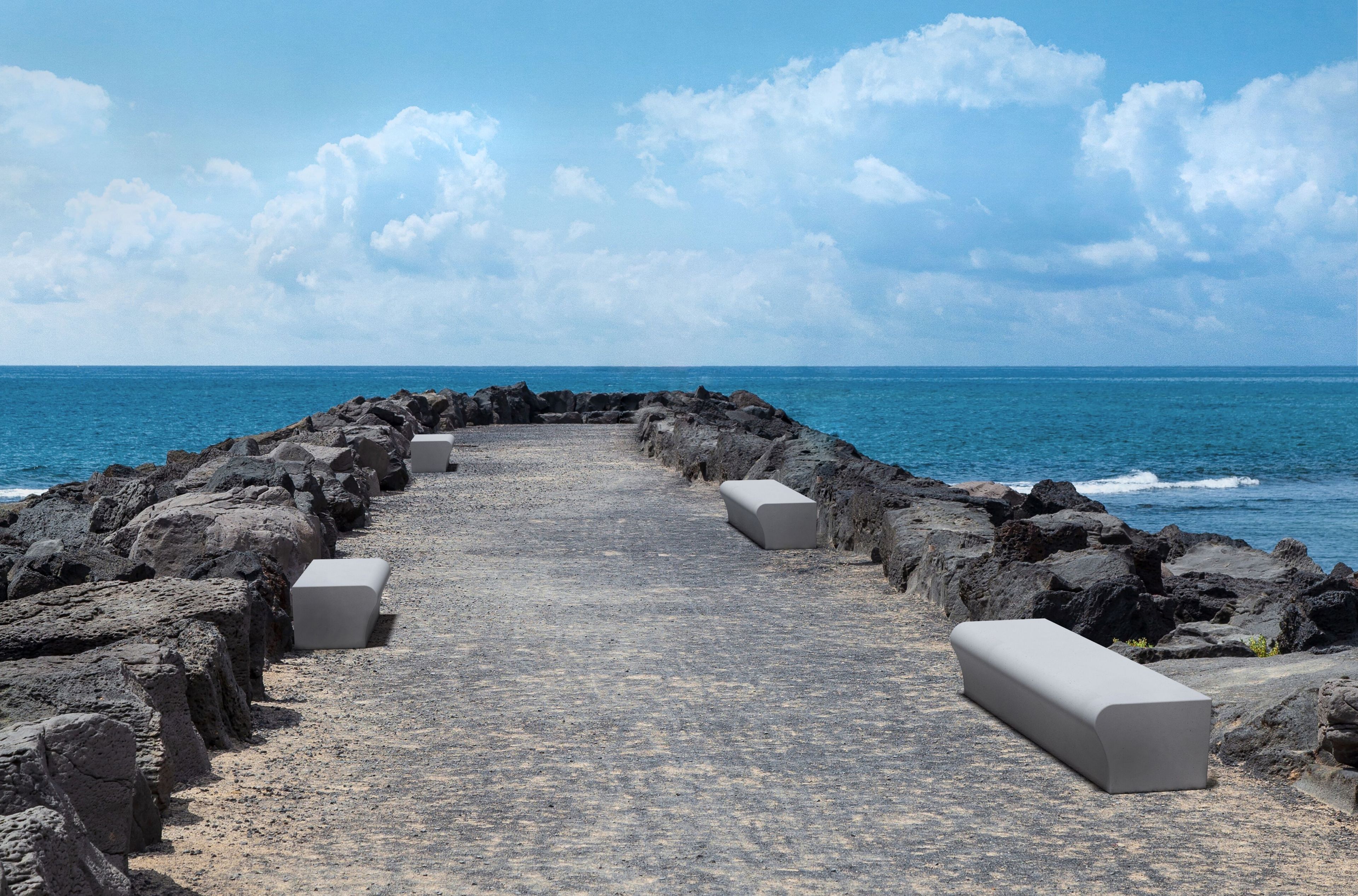 Модульная скамья из армированного волокном бетона без спинки SIT WAVE ARCH-00047338 - Вид №3