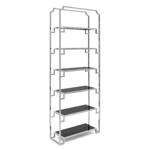 700434-BS ABHIKA ШКАФ HOLLY H230 90X32 BLACK/SILVER