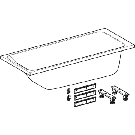 554.121.01.1 Прямоугольная ванна Geberit Tawa, тонкое исполнение, с ножками Geberit  - Вид №6