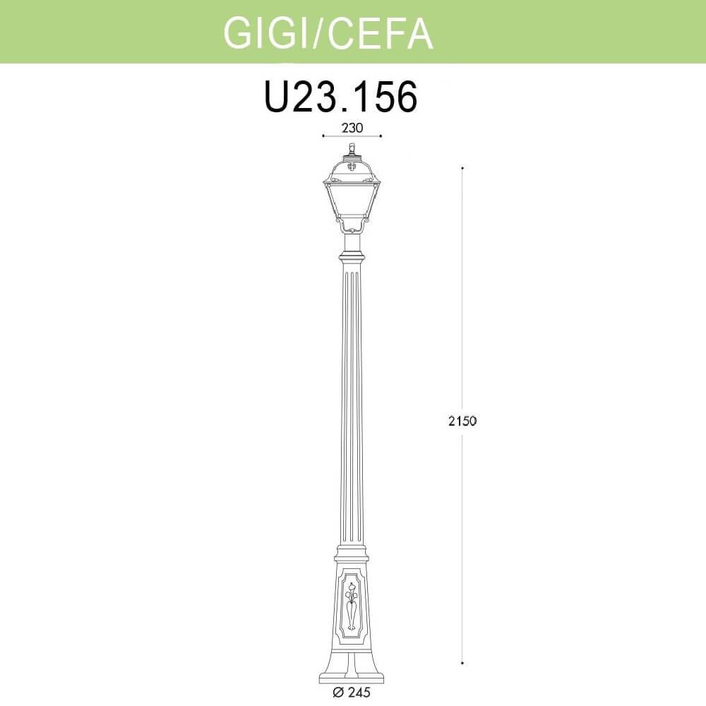 Уличный фонарь Fumagalli Gigi/Cefa U23.156.000.AYF1R FUMAGALLI ФОНАРЬ 268953 Черный  - Вид №1