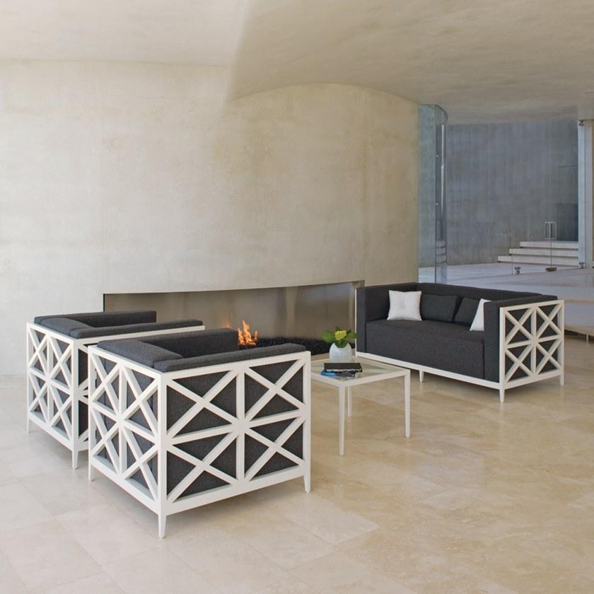 JANUS et Cie Квадратный журнальный столик из алюминия и стекла Azimuth sun-id-1511822 - Вид №1