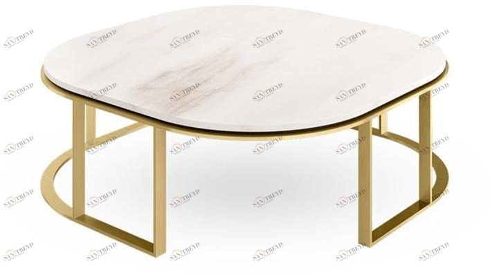 FRATO Низкий стол из латуни и камня  Ffu080023aaa 