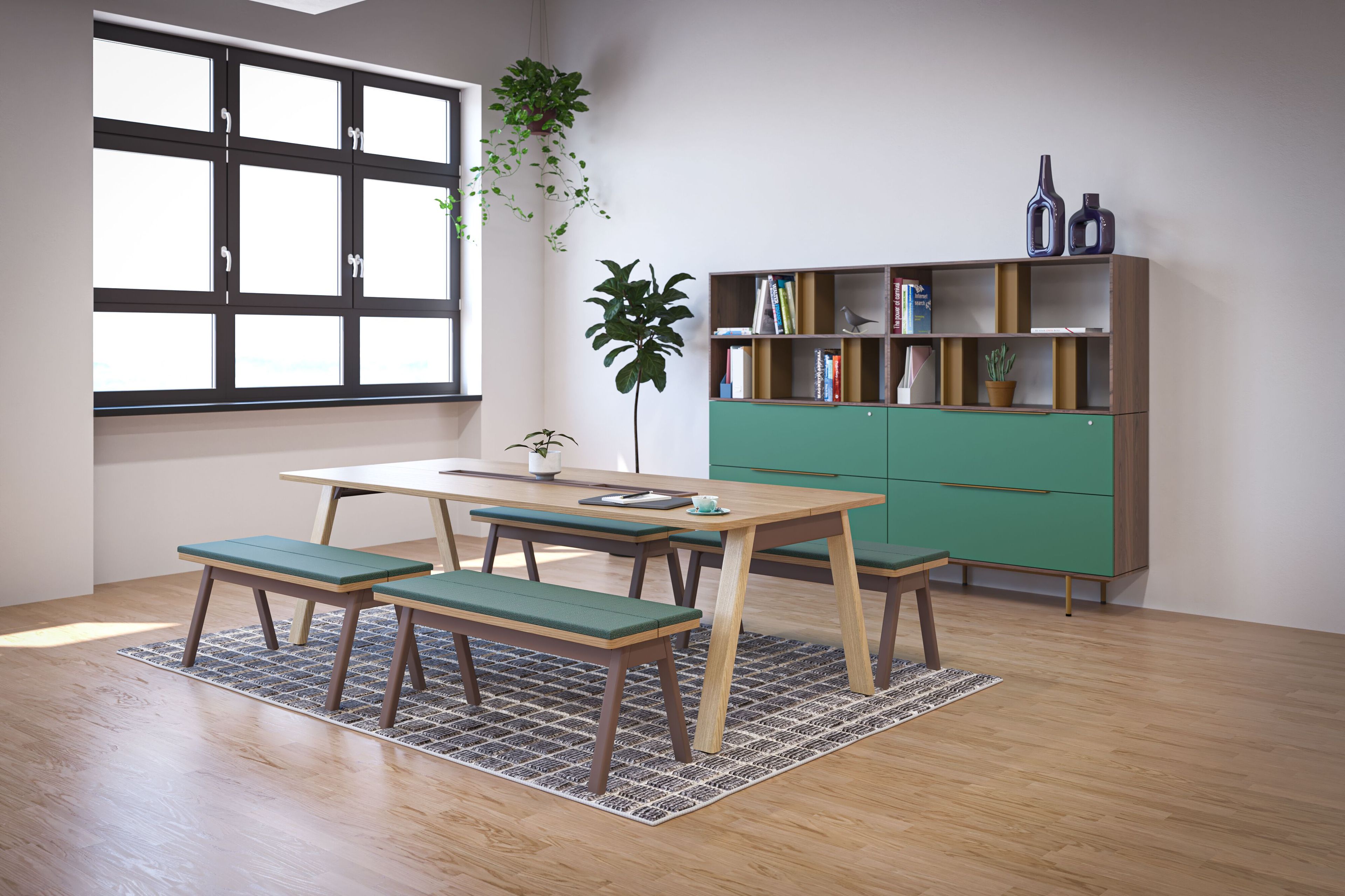 Модульный стол для совещаний из меламина с системой люверсов Haworth Intuity ARCH-00037737 - Вид №2