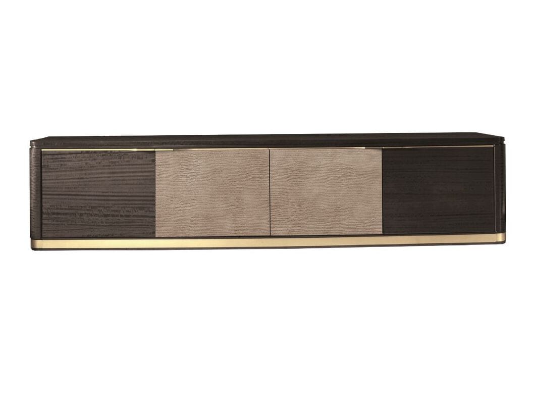 Деревянный низкий ТВ-шкаф с кожаными вставками Hurtado Evolution ARCH-00082261