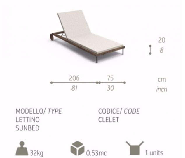 Talenti Садовая кушетка из тика на колесиках Cleo teak Clelet - Вид №3