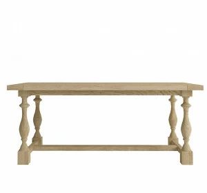 Обеденный стол деревянный с фигурными ножками натуральный дуб 180 см Colonne FURNITERA  120346 Бежевый