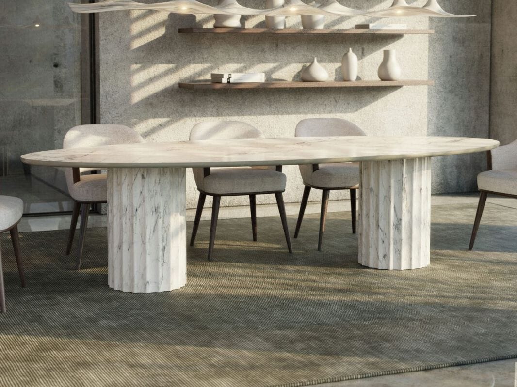 Овальный обеденный стол из стекловолокна GANSK ROMA ARCH-00022411 - Вид №1