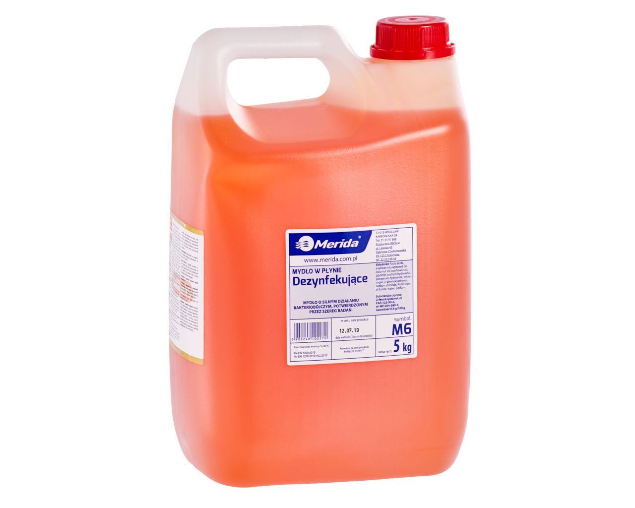 M6 ДЕЗИНФЕКЦИОННОЕ жидкое мыло, канистра 5 кг, аромат грейпфрута Merida 