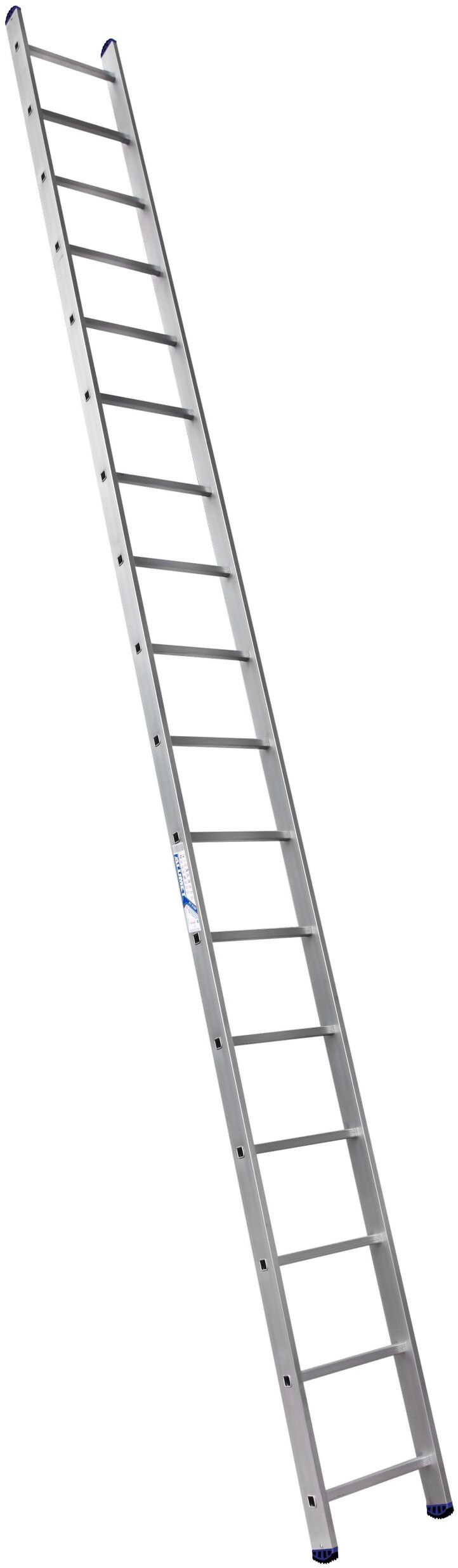 Алюминиевая односекционная  приставная лестница 1*17