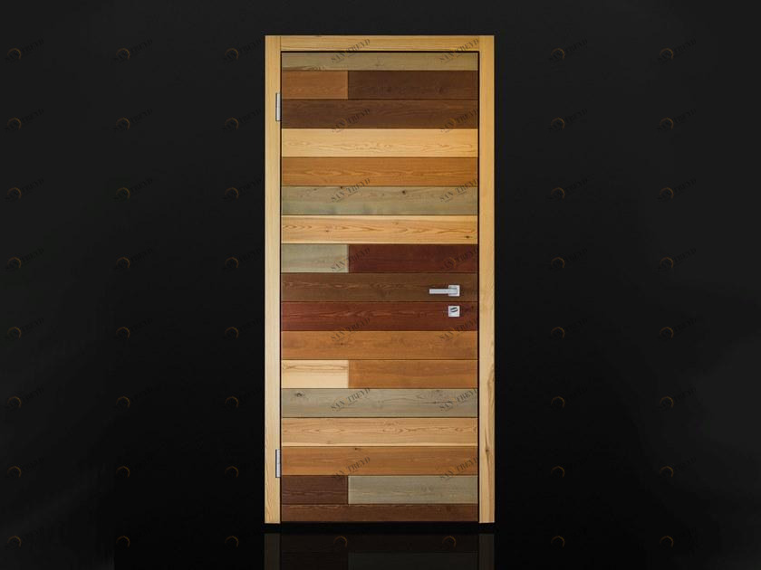 Ercole Бронированная распашная дверь с деревянной мозаикой sun-id-1431555