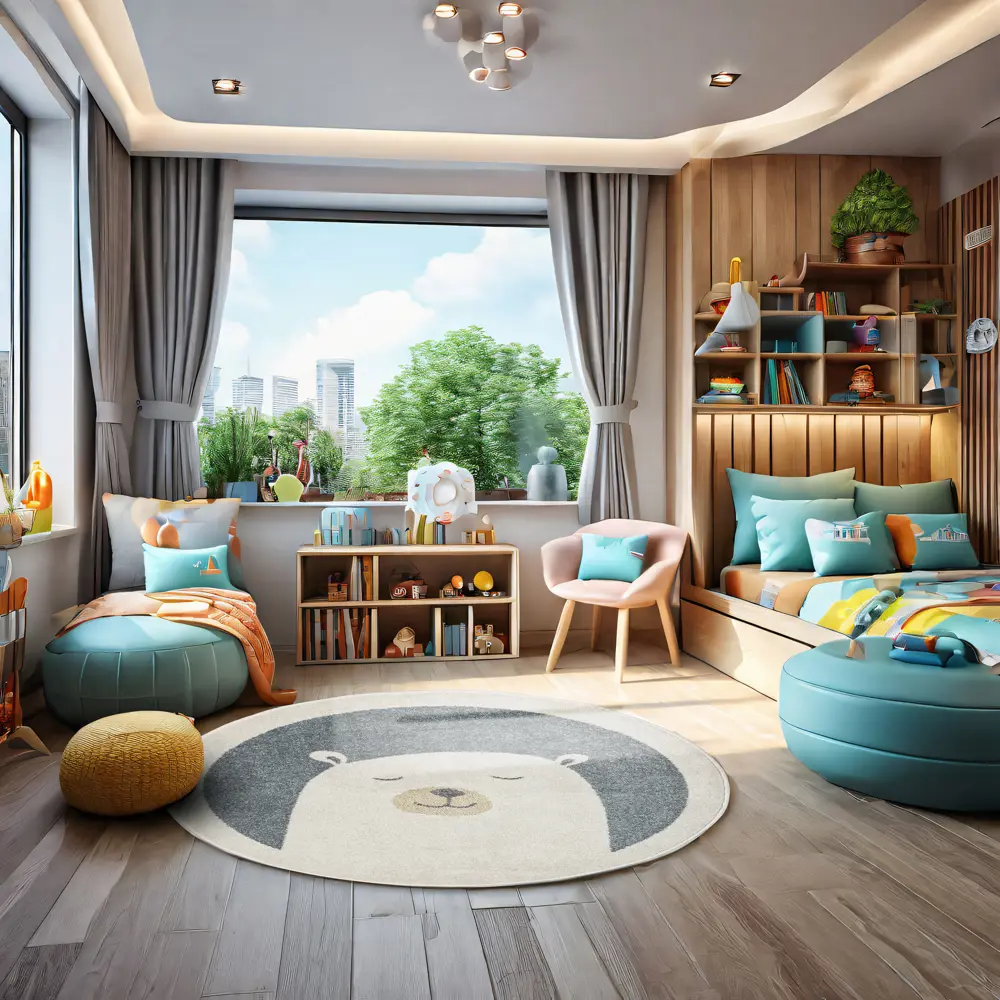 Santreyd Ковер Призма круглый синий с текстурным ворсом 89376441 STLM-1451538 - Вид №5