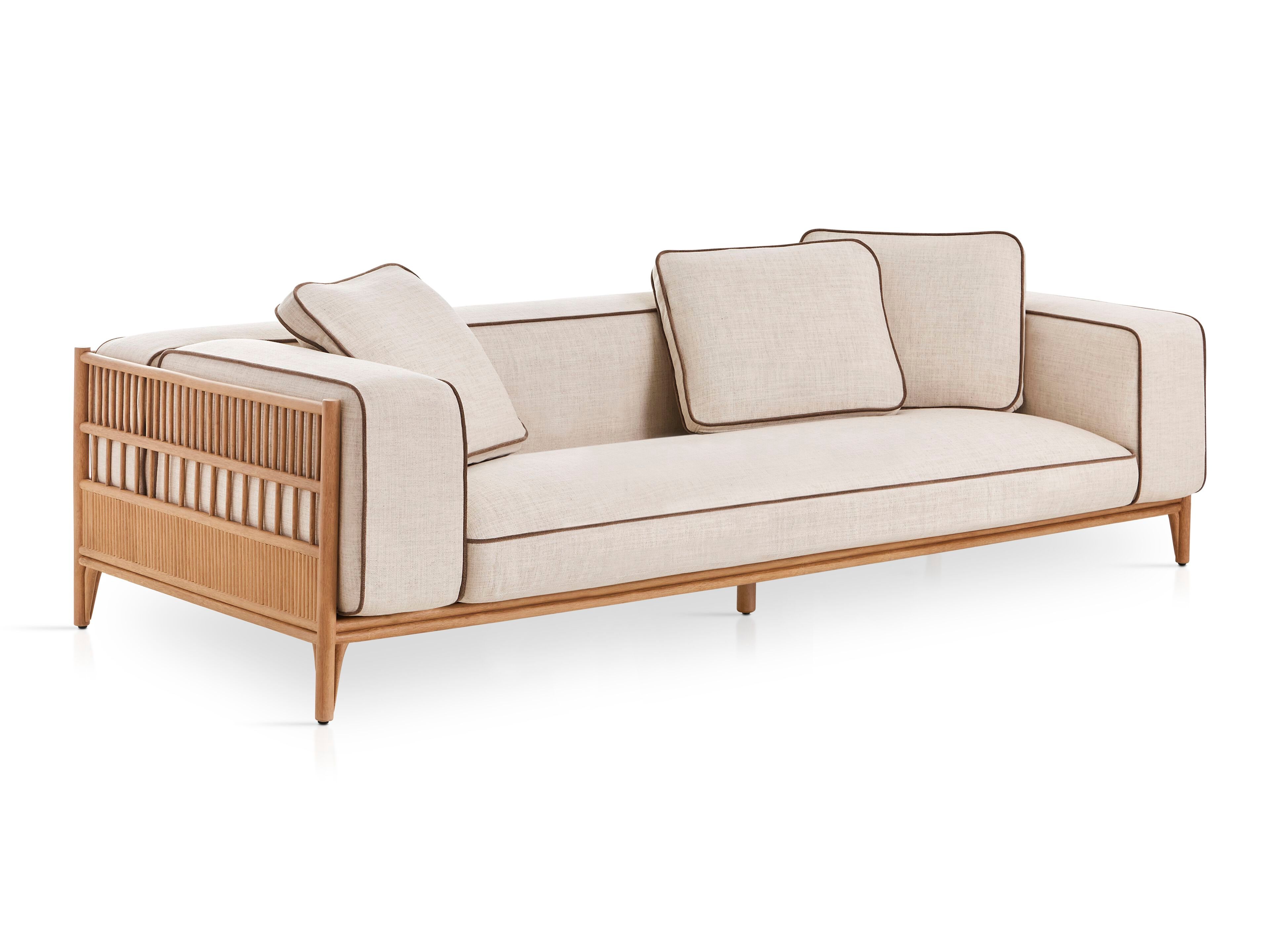 2-местный диван из ткани и ротанга EXPORMIM Cadenza ARCH-00025736