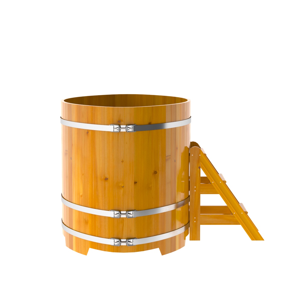 2298 Купель овальная из лиственницы Рустик 1,15х1,83х1,2 натуральная Alyarus  - Вид №3