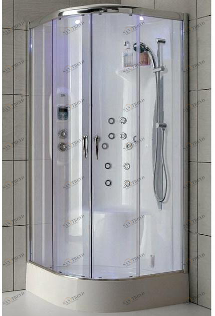 Gruppo Geromin Многофункциональная душевая кабина из хрусталя и алюминия New bi-size sun-id-1405175