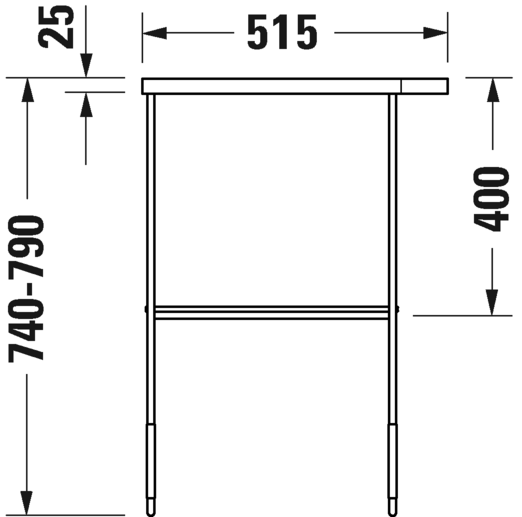 0031091000 Консоль металлическая напольная ** DuraSquare #003109 516 x 333 мм
Хром Black Matt Duravit - Вид №4