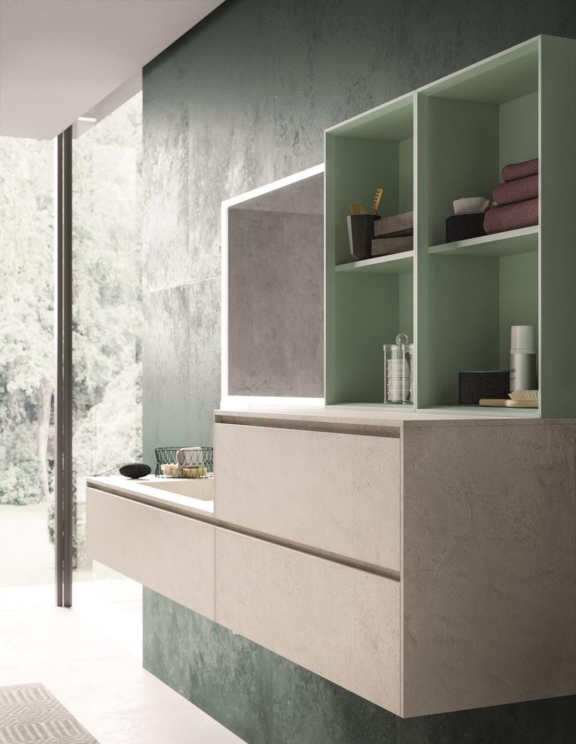 NOVELLO Подвесная тумба под умывальник из бетона с ящиками Calix xl sun-id-1503133 - Вид №1