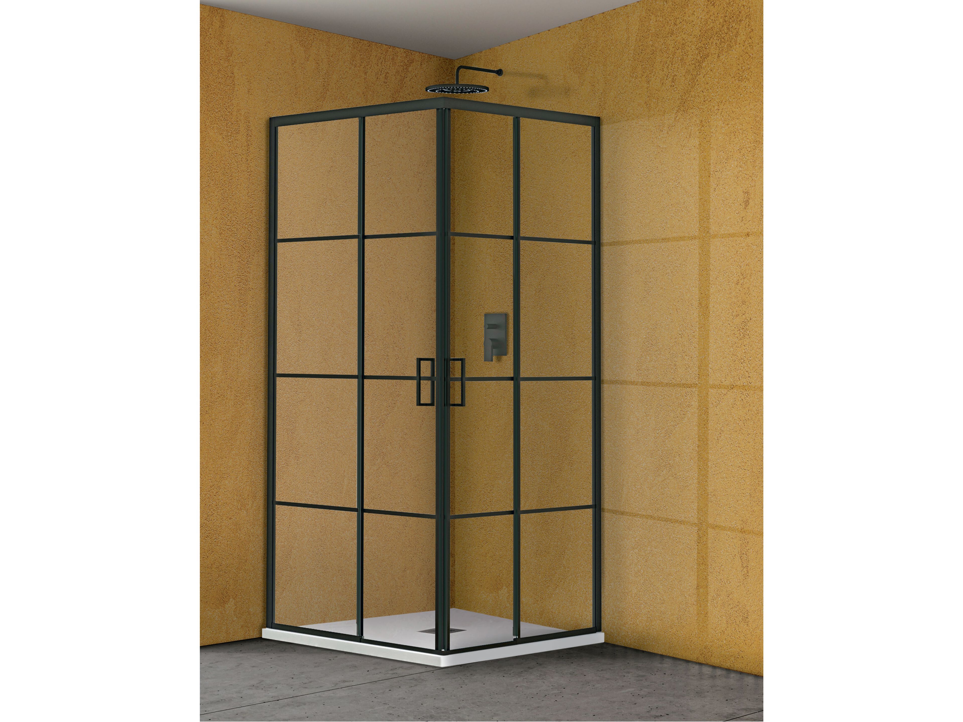 Угловая душевая кабина с раздвижной дверью Metidea декор ARCH-00108301 - Вид №1