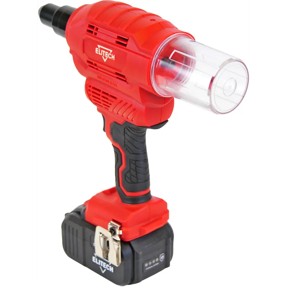 Пистолет заклепочный аккумуляторный Elitech ПЗА18БЛ E2208.004.01, 18 В Li-Ion 4 Ач STLM-2141668 - Вид №2