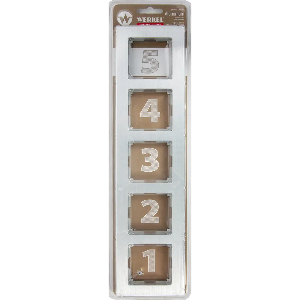 Рамка для розеток и выключателей Werkel Aluminium 5 постов, металл, цвет алюминий STLM-2011277 - Вид №4