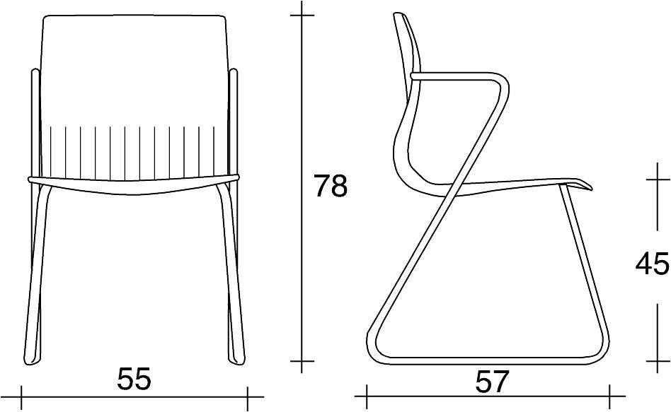 TALIN Штабелируемый пластиковый стул с подлокотниками Webby sun-id-1383223 - Вид №2