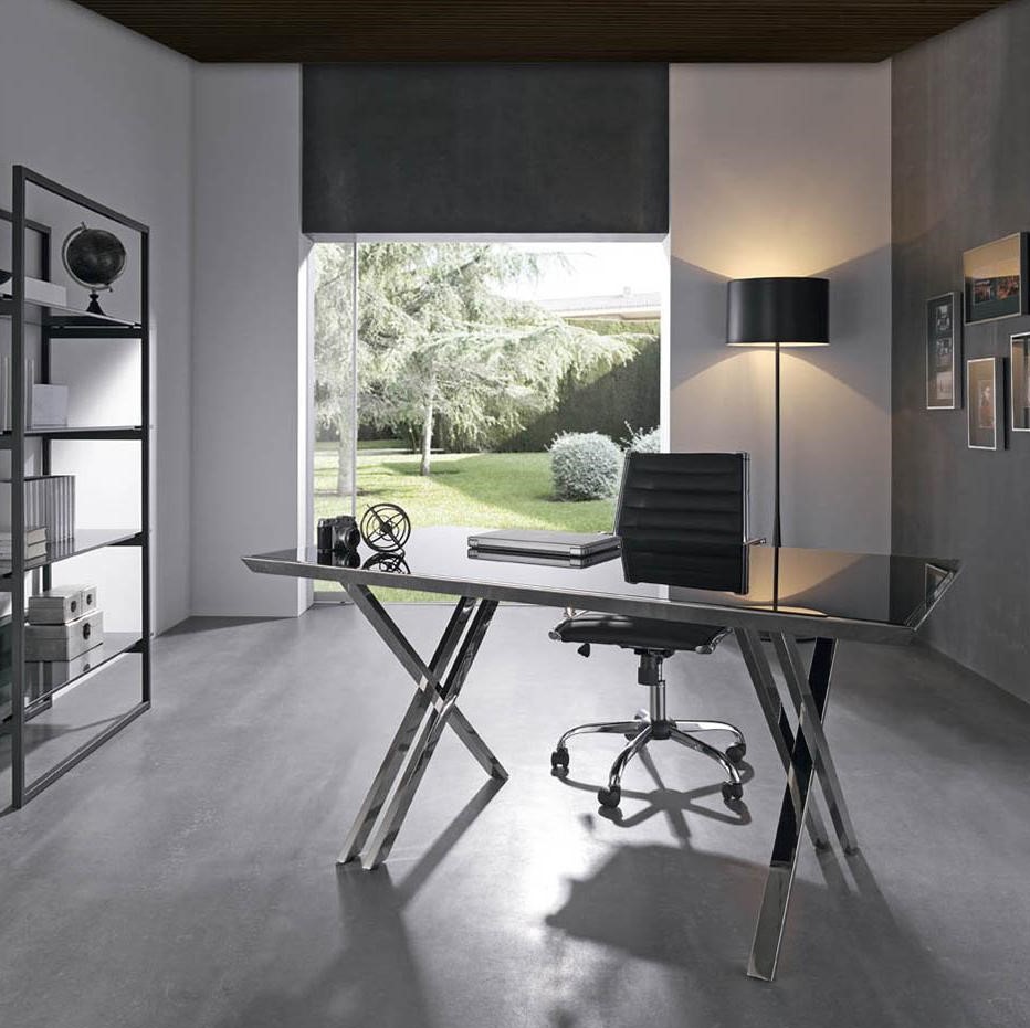 Письменный стол черный с металлическими ножками BZ511 от Angel Cerda ANGEL CERDA  147538 Черный  - Вид №1