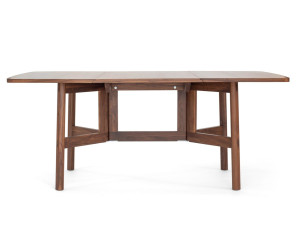 Выдвижной прямоугольный стол с откидной крышкой из грецкого ореха