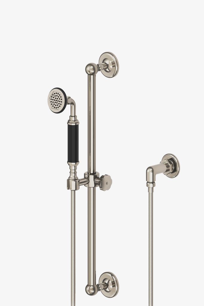 RGHS10 Регулятор ручного душа на штанге с черной ручкой Waterworks 