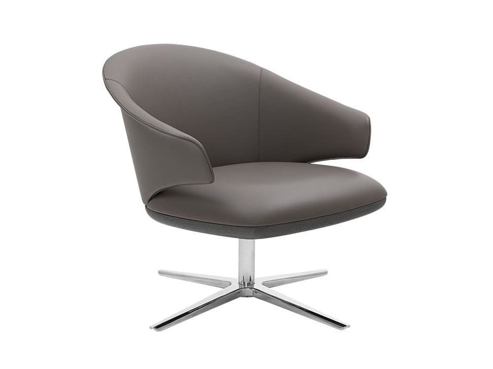 Кожаный спиц поворотный стул с подлокотниками HC28 maison Erika ARCH-00051935