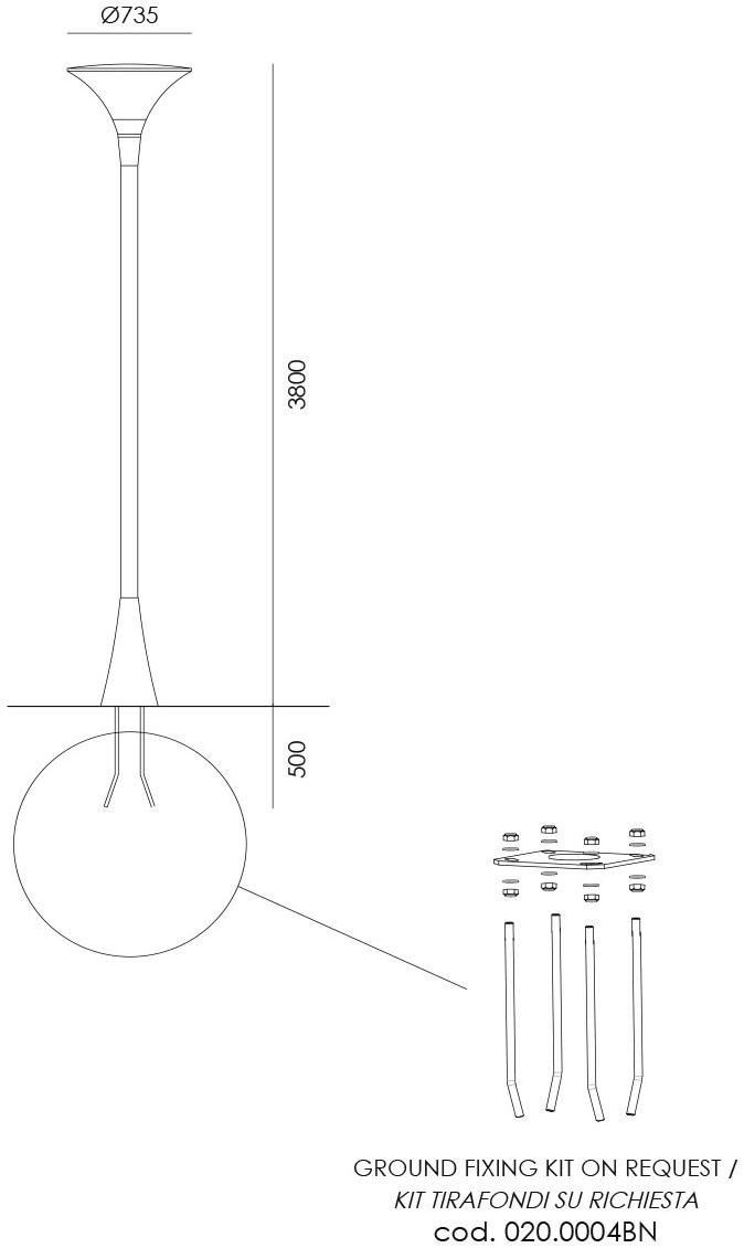 NEXO LUCE Светодиодный садовый светильник из стали Pole nexo luce 2102 - Вид №3