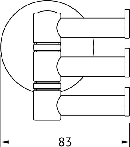 ELE 003 Крючок поворотный тройной ELLUX Elegance - Вид №1