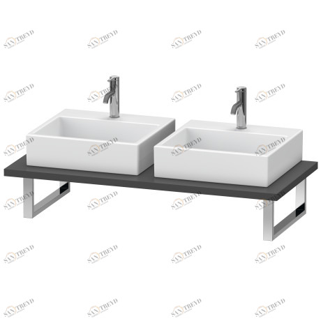 LC105C04949 Консоль для накладной и встраиваемой сверху раковины компакт, Толщина консоли 30 мм L-Cube #LC105C 480 мм Графит матовый, декор Duravit