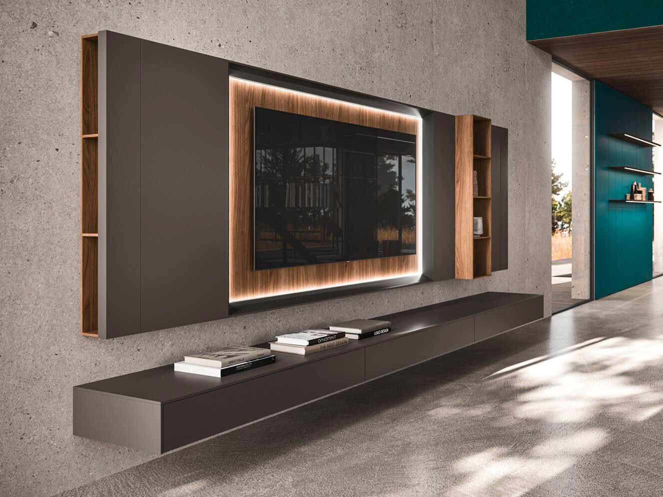 Алюминиевый и деревянный шкаф для телевизора Arrital Feeling Home ARCH-00140616