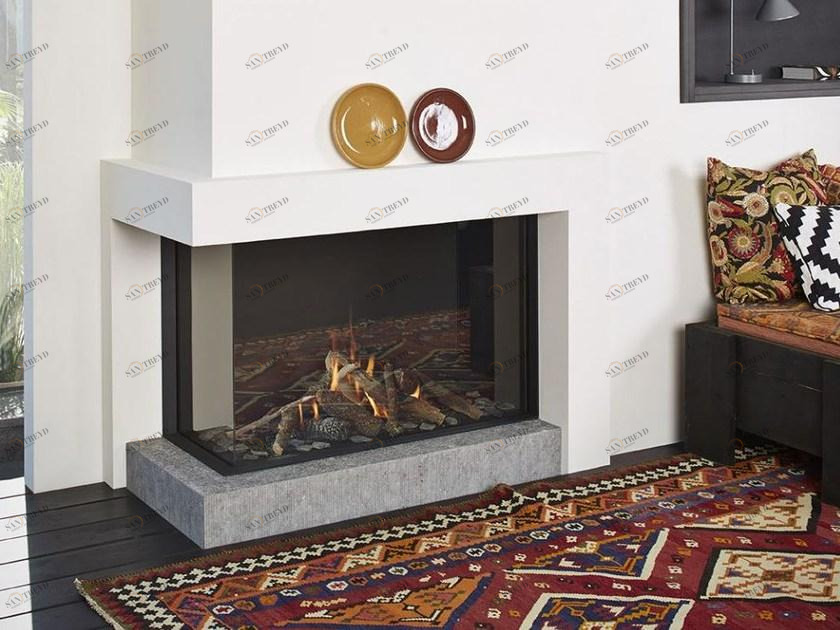 Stûv Угловой газовый камин из стали и стекла Tulp sun-id-1365814