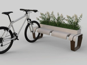 Реконструированная каменная стойка для велосипедов