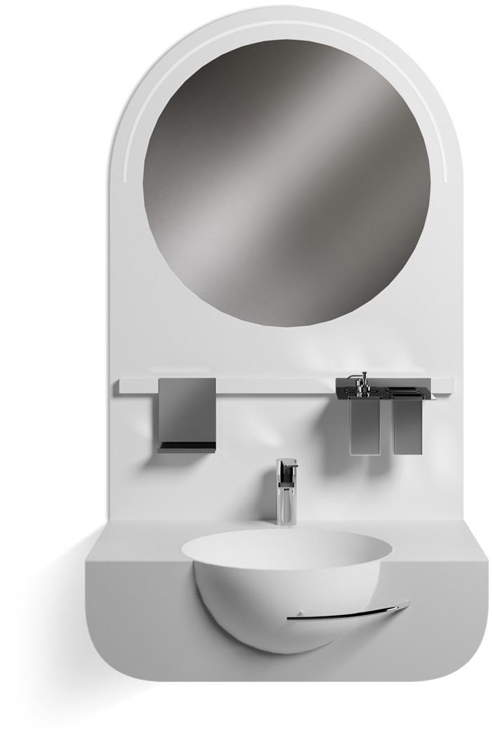 GES Group Моноблочная общественная раковина из массива с зеркалом sun-id-1349358 - Вид №2
