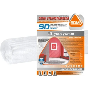 Сетка стеклотканевая штукатурная 5x5 SD-Glass 65 г/м² 1x10 м