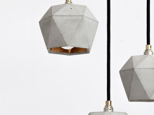 Набор из 3 бетонных подвесных светильников