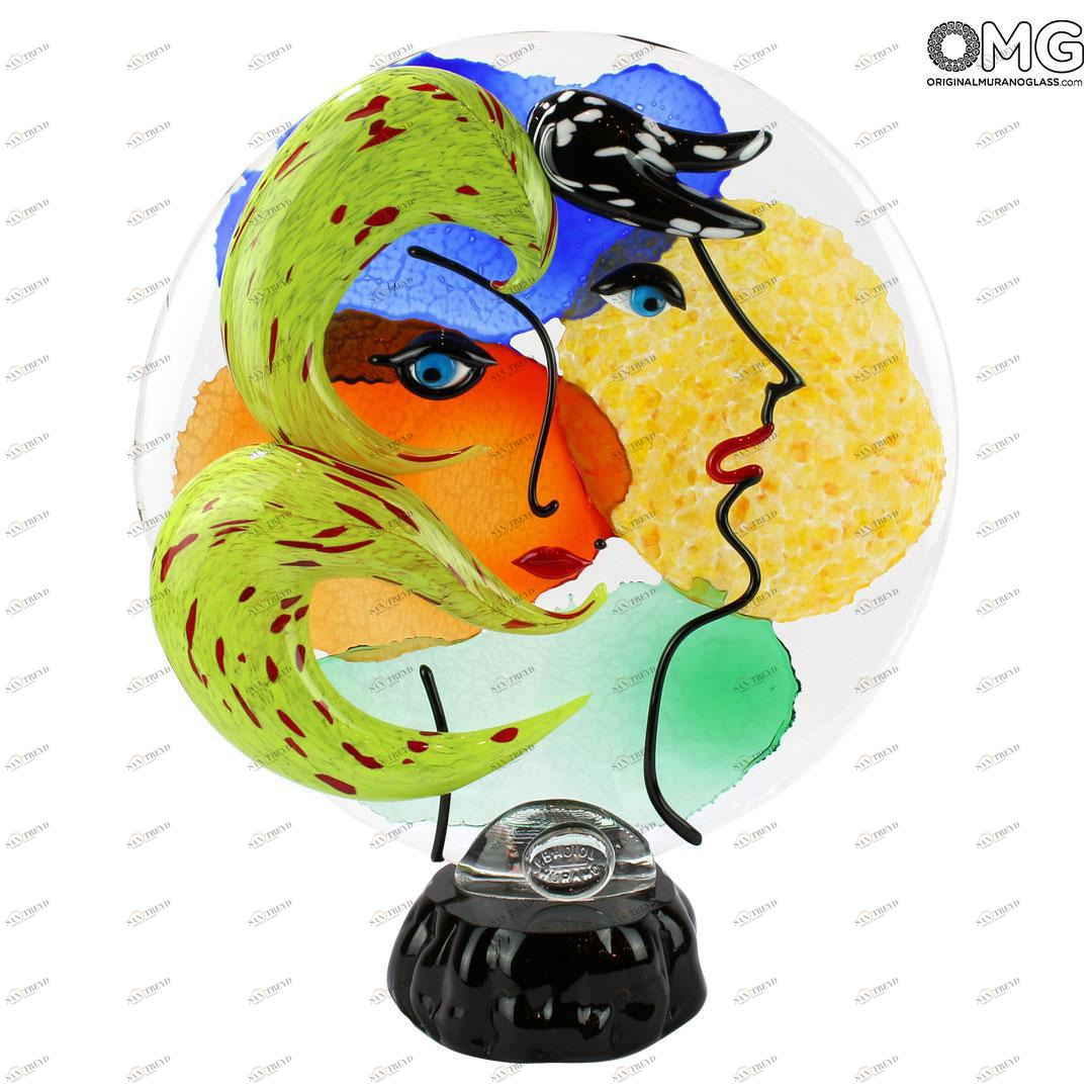 4731 ORIGINALMURANOGLASS Скульптура Голова Женщины - Pop Art - Original Murano Glass OMG 35 см 