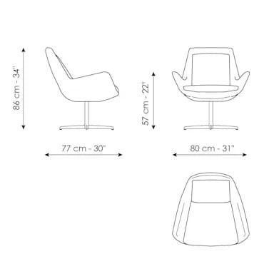 Вращающееся офисное кресло BONALDO NEWTON LOW ARCH-00064720 - Вид №2