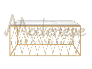 Мраморный низкий квадратный журнальный столик
