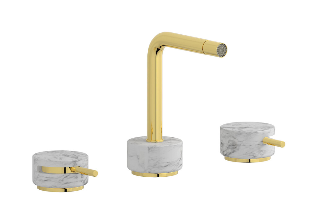 Смеситель для биде на 3 отверстия с донным клапаном WE ARE IB mm393oo_1 Gold Marmo