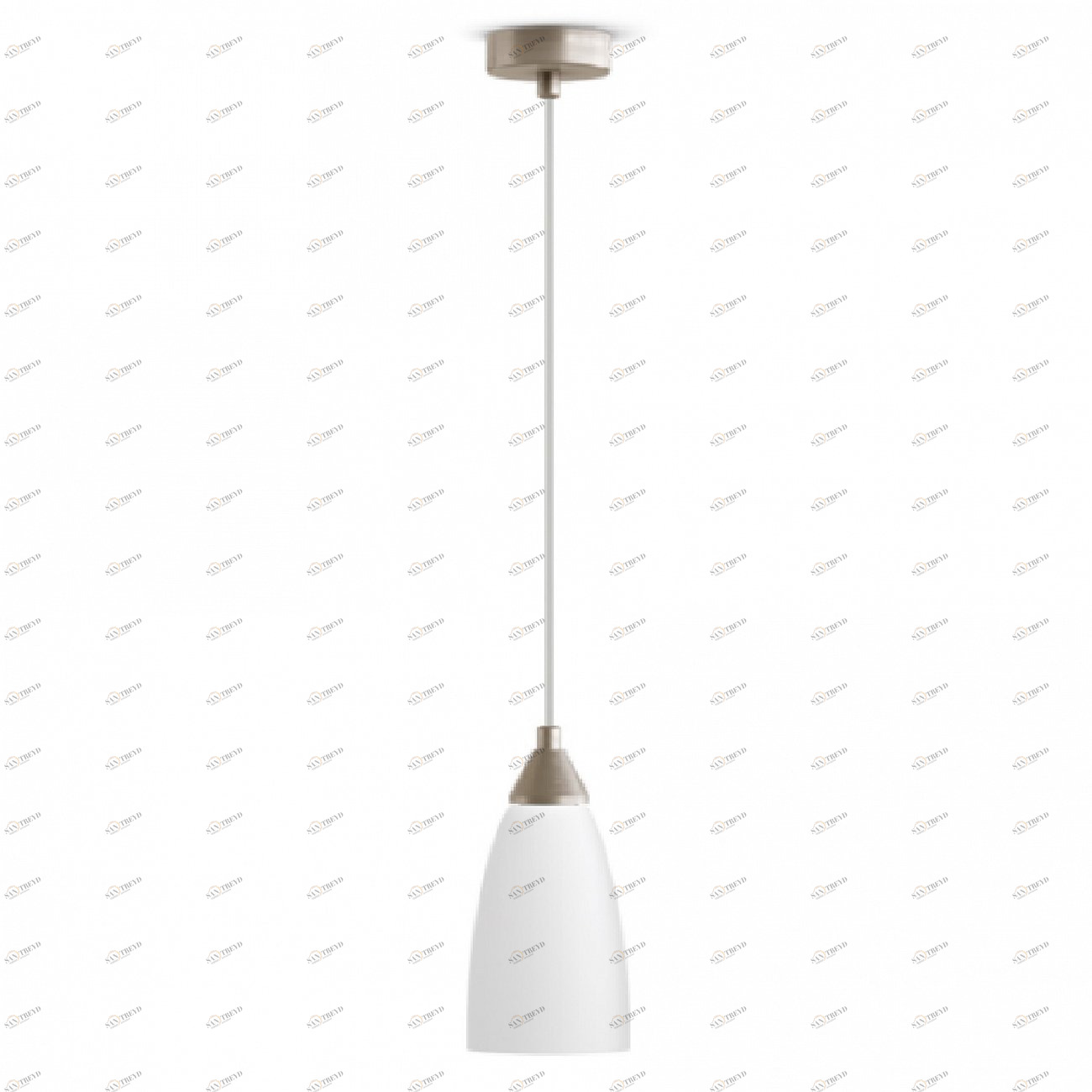 Светильник подвесной с белым плафоном никель PND.105.01.01.NI - S.04.WH 33 ИДЕИ  00-3973774 Белый;никель Santreyd 