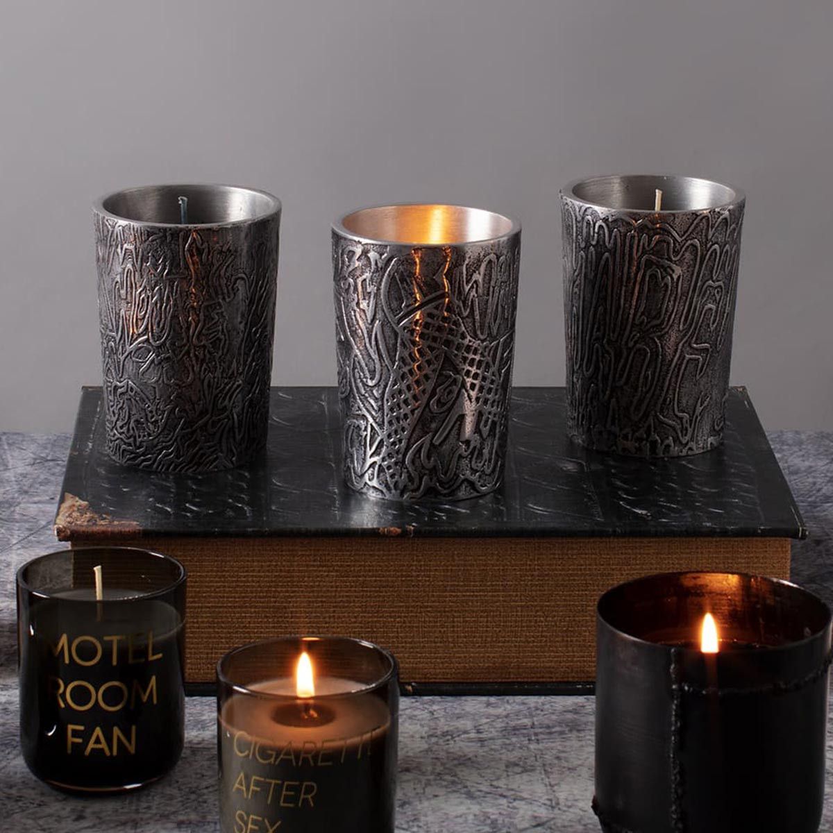 Свеча в алюминиевом подсвечнике 10,8х8 см черная Nightmare SELETTI  00-3883351 Черный  - Вид №1