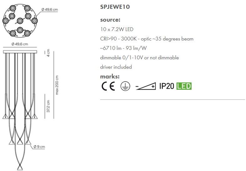 AXOLIGHT Подвесной светильник из нейлона® и переработанного стекла Jewel sun-id-1509847 - Вид №18
